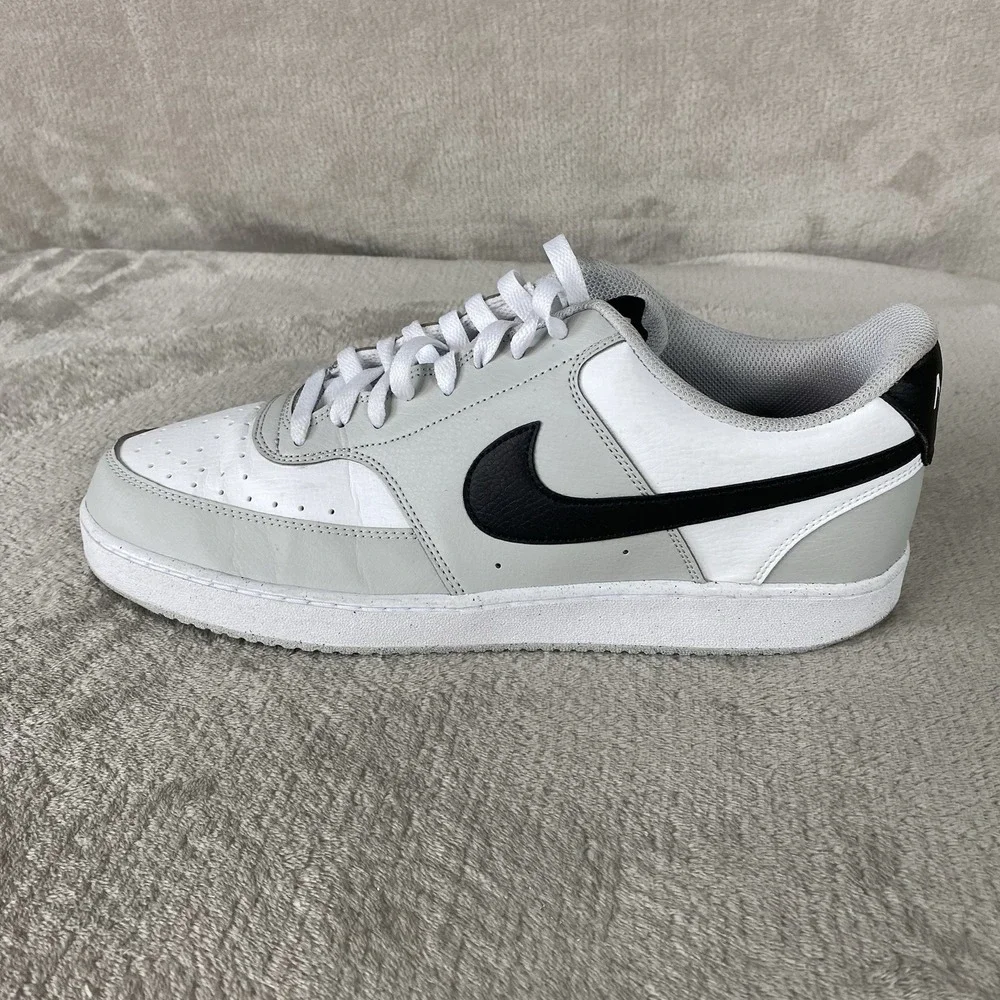 Nike Court Vision Mens Sneakers Shoes Size 13 Grey Fog White Next Nature Leather